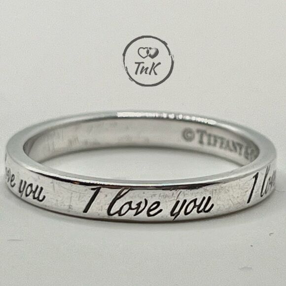 Tiffany Retired Notes "I Love You" Ring - Sterling Silver - Size 7.25 - Picture 6 of 15